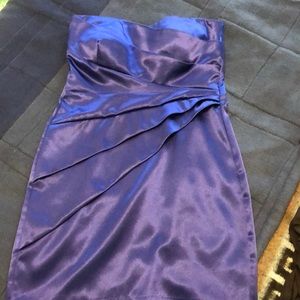 Strapless royal blue dress